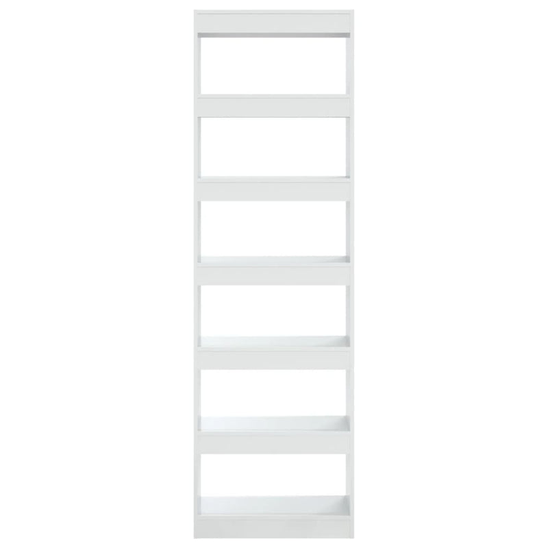 Book Cabinet/Room Divider High Gloss White 60x30x198 cm