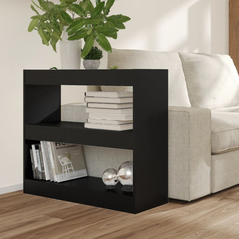 Book Cabinet/Room Divider Black 80x30x72 cm