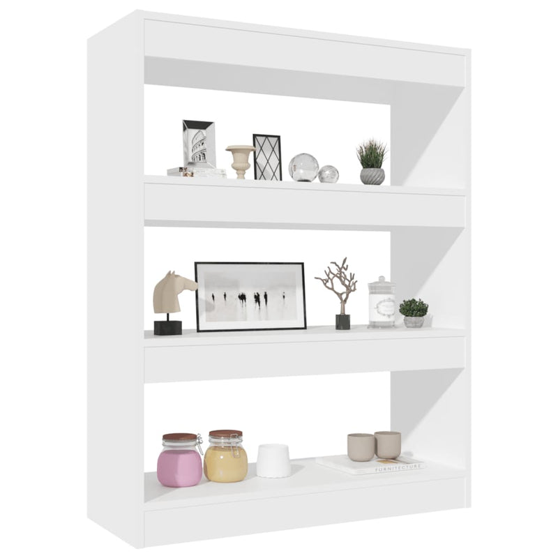 Book Cabinet/Room Divider White 80x30x103 cm Engineered wood