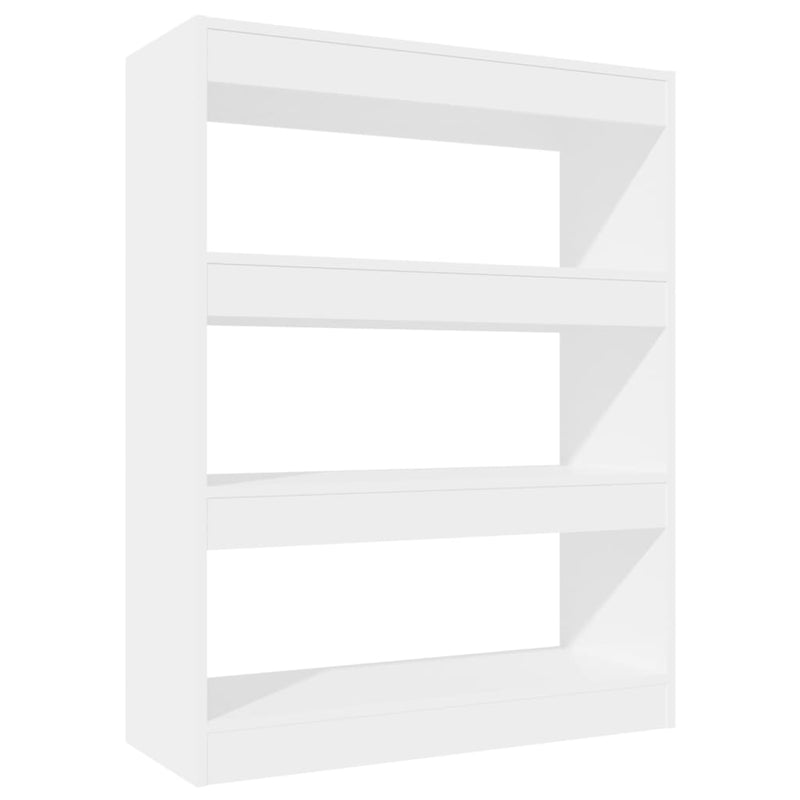 Book Cabinet/Room Divider High Gloss White 80x30x103 cm Engineered wood