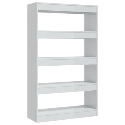 Book Cabinet/Room Divider High Gloss White 80x30x135 cm Engineered Wood