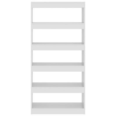 Book Cabinet/Room Divider High Gloss White 80x30x166 cm Engineered Wood