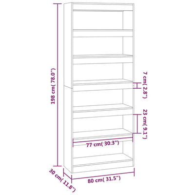 Book Cabinet/Room Divider White 80x30x198 cm Engineered Wood