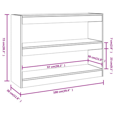 Book Cabinet/Room Divider White 100x30x72 cm