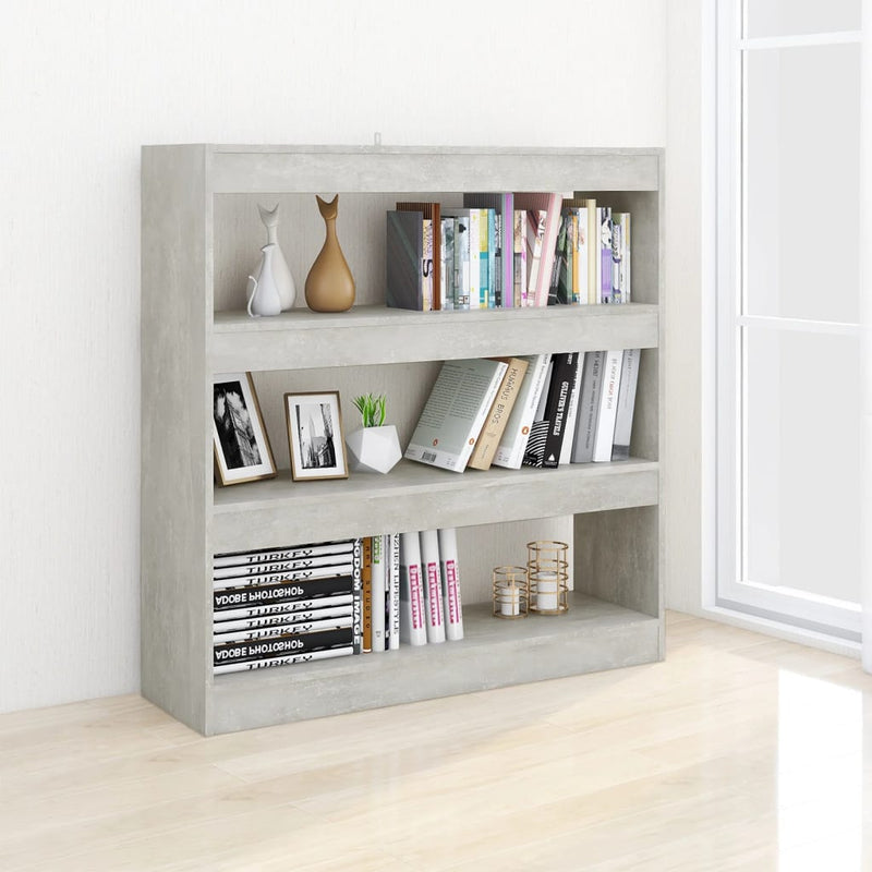 Book Cabinet/Room Divider Concrete Grey 100x30x103 cm