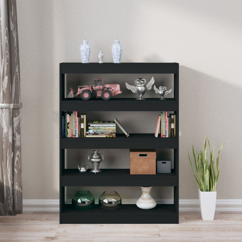 Book Cabinet/Room Divider Black 100x30x135 cm