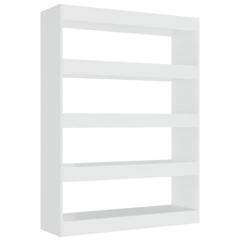 Book Cabinet/Room Divider High Gloss White 100x30x135 cm