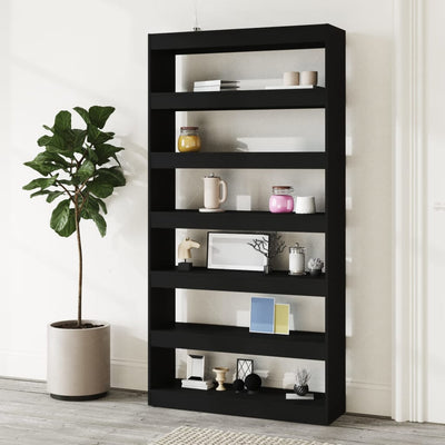 Book Cabinet/Room Divider Black 100x30x198 cm Engineered wood