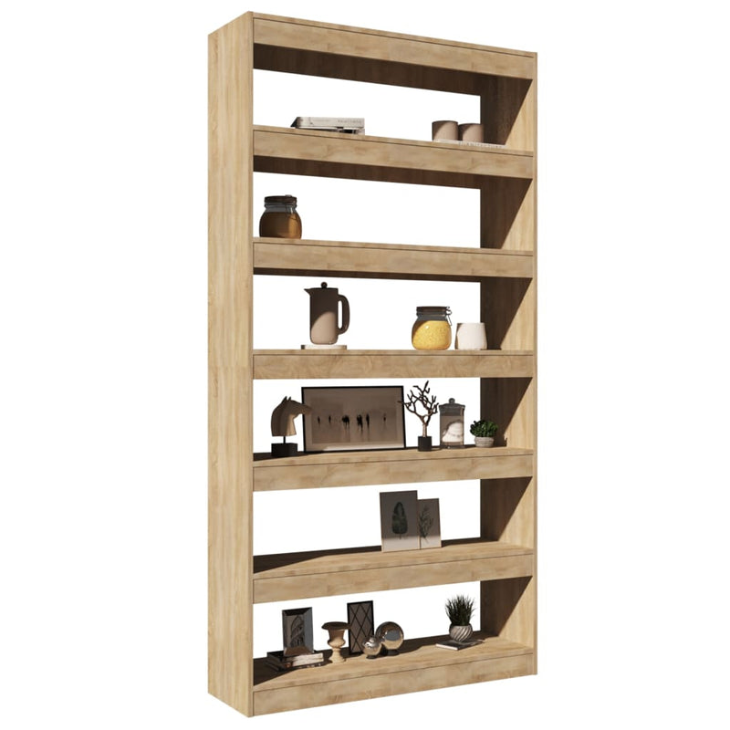 Book Cabinet/Room Divider Sonoma Oak 100x30x198 cm Engineered wood