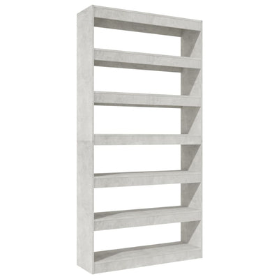 Book Cabinet/Room Divider Concrete Grey 100x30x198 cm Engineered wood