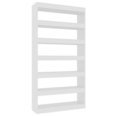 Book Cabinet/Room Divider High Gloss White 100x30x198 cm Engineered wood