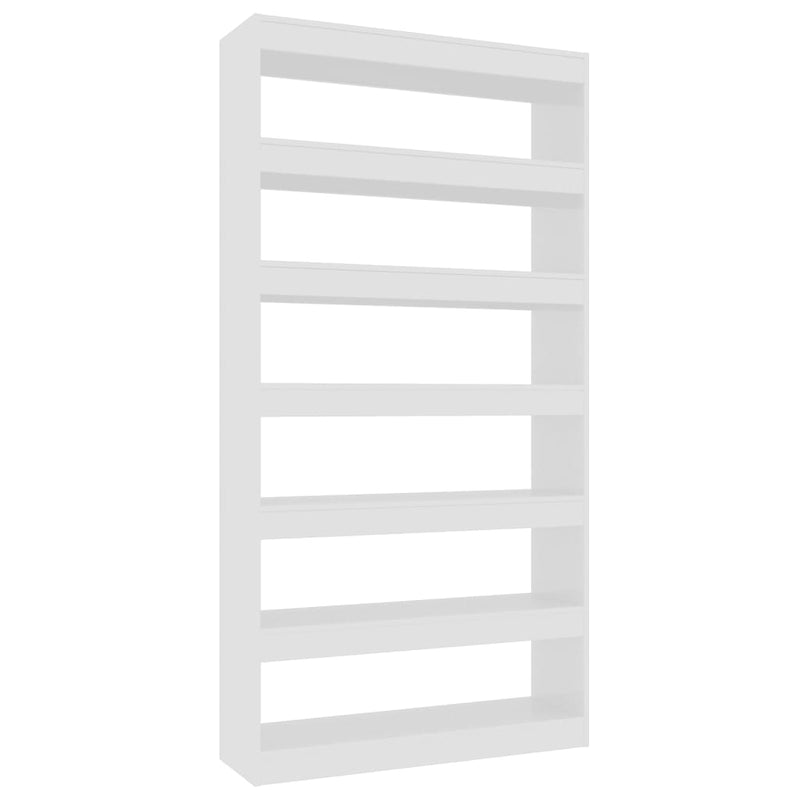 Book Cabinet/Room Divider High Gloss White 100x30x198 cm Engineered wood