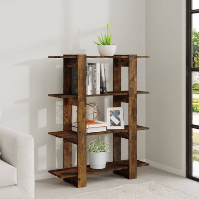 Book Cabinet/Room Divider Smoked Oak 100x30x123.5 cm