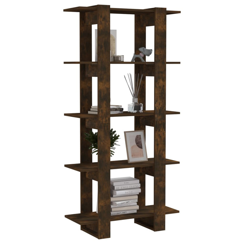 Book Cabinet/Room Divider Smoked Oak 80x30x160 cm Engineered Wood