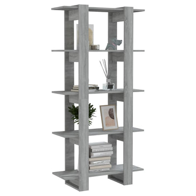 Book Cabinet/Room Divider Grey Sonoma 80x30x160 cm Engineered Wood