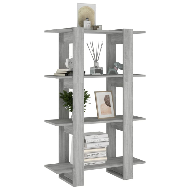 Book Cabinet/Room Divider Grey Sonoma 80x30x123.5 cm