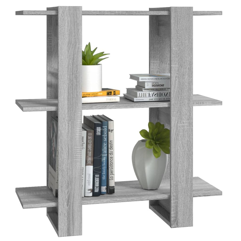 Book Cabinet/Room Divider Grey Sonoma 80x30x87 cm