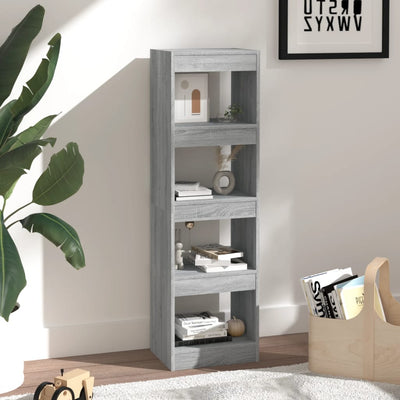 Book Cabinet/Room Divider Grey Sonoma 40x30x135 cm