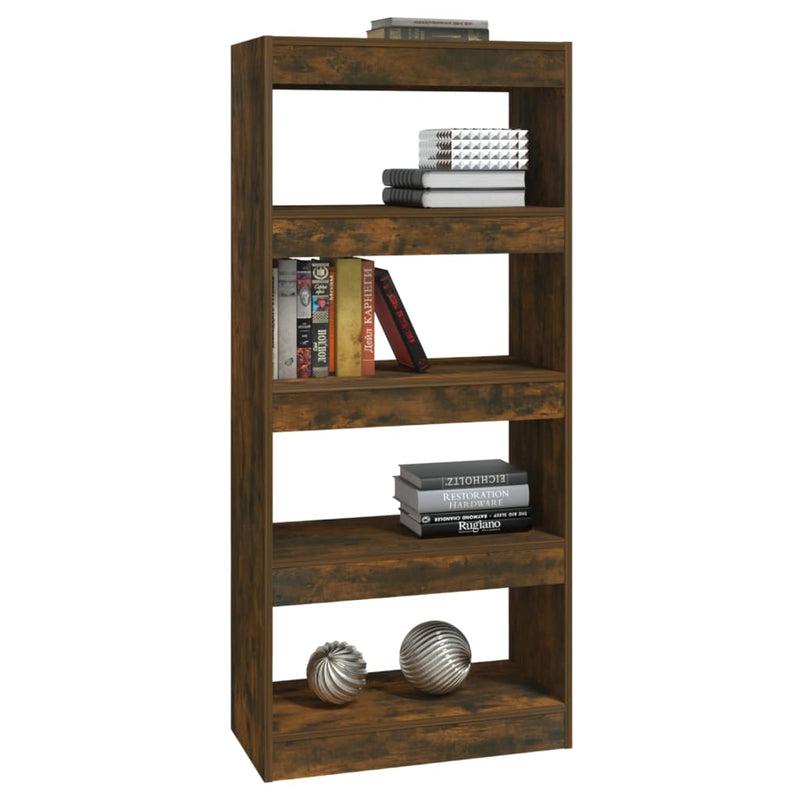 Book Cabinet/Room Divider Smoked Oak 60x30x135 cm Engineered Wood