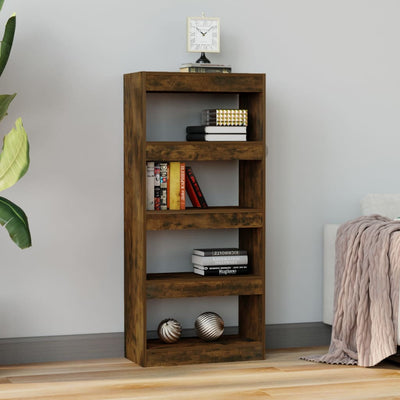 Book Cabinet/Room Divider Smoked Oak 60x30x135 cm Engineered Wood