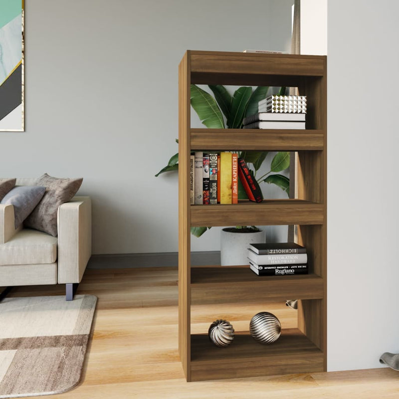 Book Cabinet/Room Divider Brown Oak 60x30x135 cm Engineered Wood