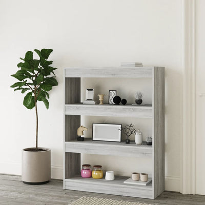 Book Cabinet/Room Divider Grey Sonoma 80x30x103 cm Engineered wood