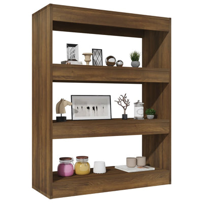 Book Cabinet/Room Divider Brown Oak 80x30x103 cm Engineered wood