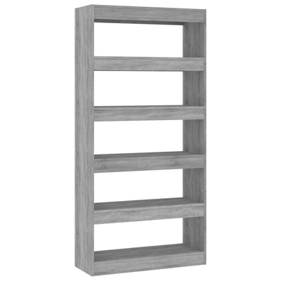 Book Cabinet/Room Divider Grey Sonoma 80x30x166 cm Engineered Wood