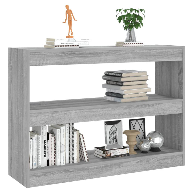 Book Cabinet/Room Divider Grey Sonoma 100x30x72 cm