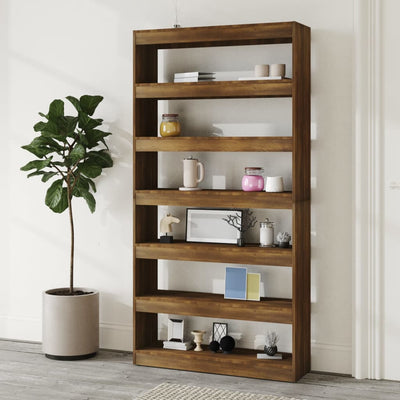 Book Cabinet/Room Divider Brown Oak 100x30x198 cm Engineered wood