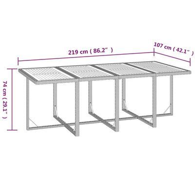 9 Piece Garden Dining Set with Cushions Poly Rattan Beige