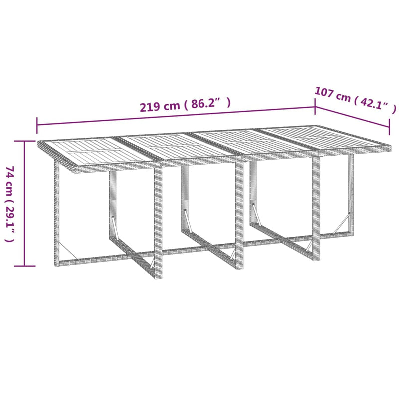 9 Piece Garden Dining Set with Cushions Poly Rattan Beige