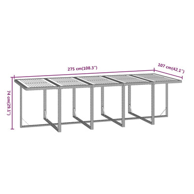 11 Piece Garden Dining Set with Cushions Poly Rattan Beige