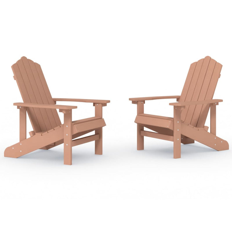 Garden Adirondack Chairs 2 pcs HDPE Brown