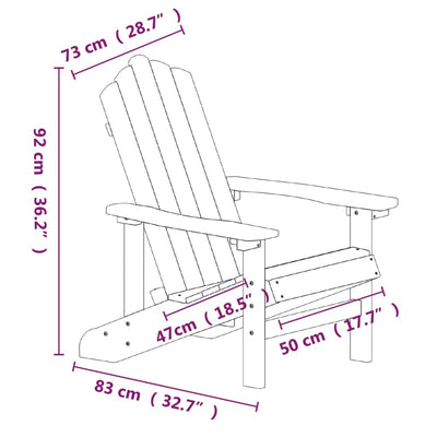 Garden Adirondack Chairs 2 pcs HDPE Brown