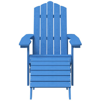 Garden Adirondack Chairs 2 pcs with Footstools HDPE Aqua Blue