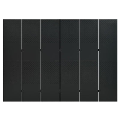 6-Panel Room Dividers 2 pcs Black 240x180 cm Steel