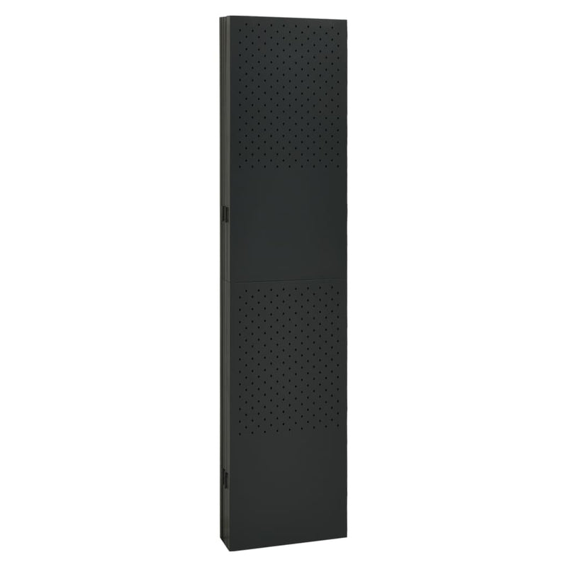 6-Panel Room Dividers 2 pcs Black 240x180 cm Steel