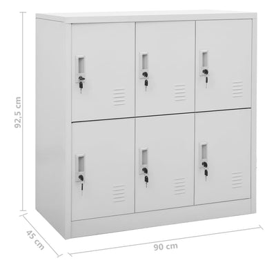 Locker Cabinets 2 pcs Light Grey 90x45x92.5 cm Steel