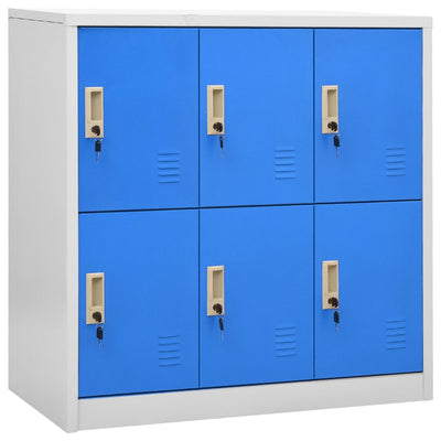 Locker Cabinets 2 pcs Light Grey and Blue 90x45x92.5 cm Steel