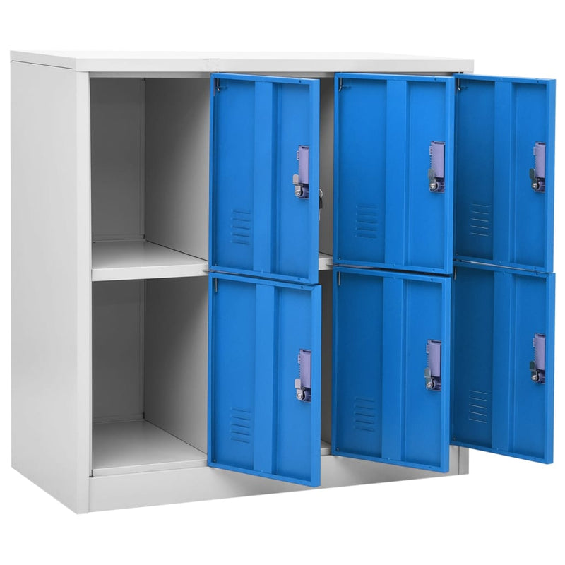 Locker Cabinets 2 pcs Light Grey and Blue 90x45x92.5 cm Steel