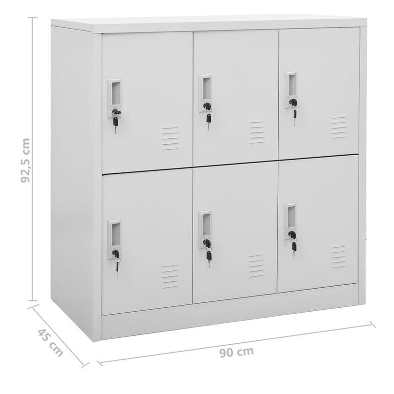 Locker Cabinets 5 pcs Light Grey 90x45x92.5 cm Steel