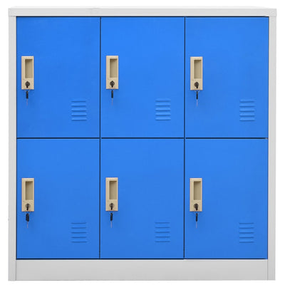 Locker Cabinets 5 pcs Light Grey and Blue 90x45x92.5 cm Steel