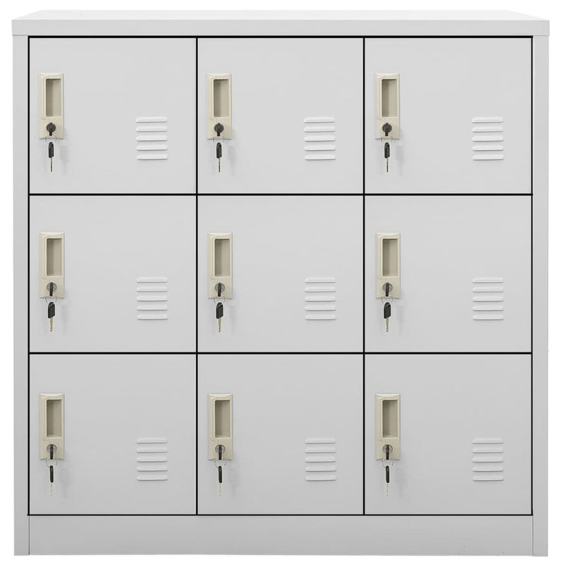 Locker Cabinets 2 pcs Light Grey 90x45x92.5 cm Steel