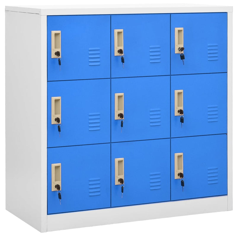 Locker Cabinets 2 pcs Light Grey and Blue 90x45x92.5 cm Steel