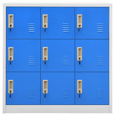 Locker Cabinets 2 pcs Light Grey and Blue 90x45x92.5 cm Steel