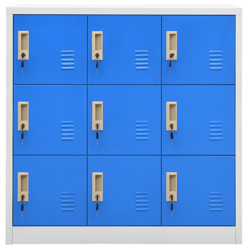 Locker Cabinets 2 pcs Light Grey and Blue 90x45x92.5 cm Steel