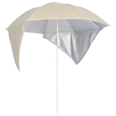 Beach Parasol with Side Walls Sand 215 cm