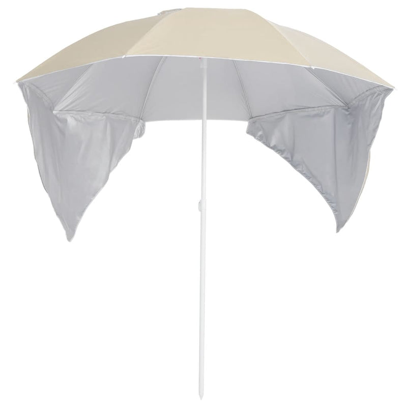 Beach Parasol with Side Walls Sand 215 cm