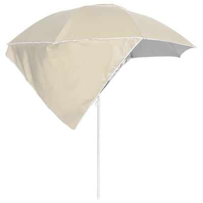 Beach Parasol with Side Walls Sand 215 cm